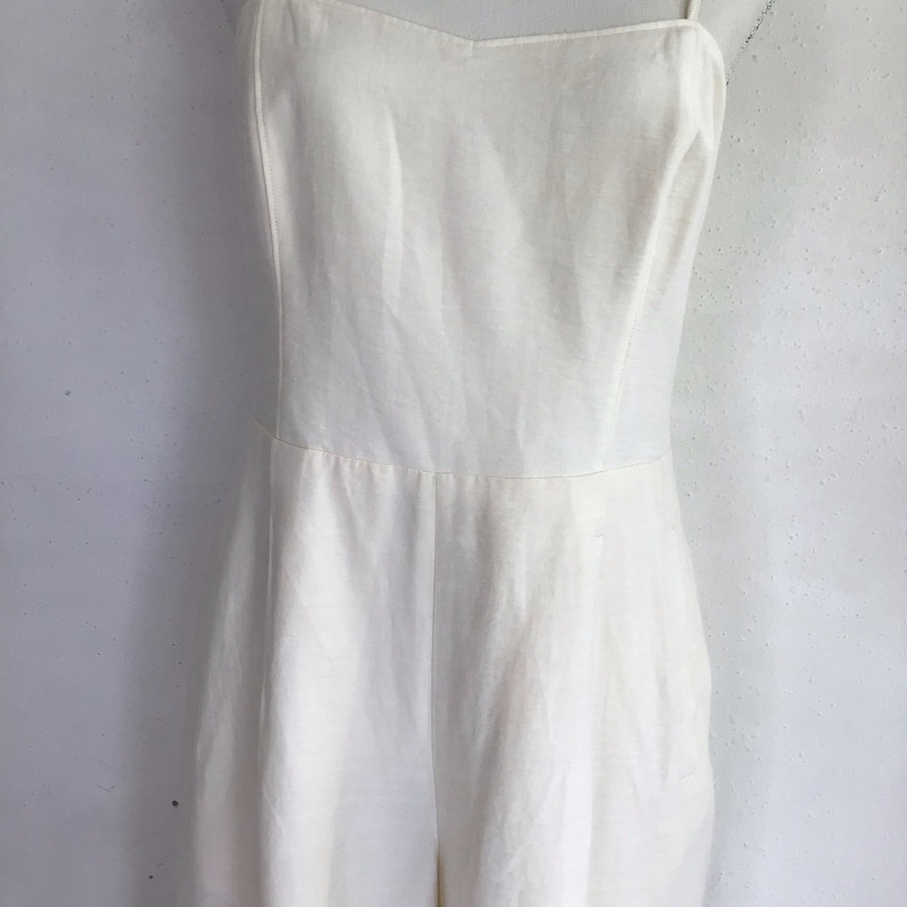 Club Monaco Women Elegant Buttery Cream Yellow Sleeveless Jumpsuit Size 6 - Picture 6 of 16